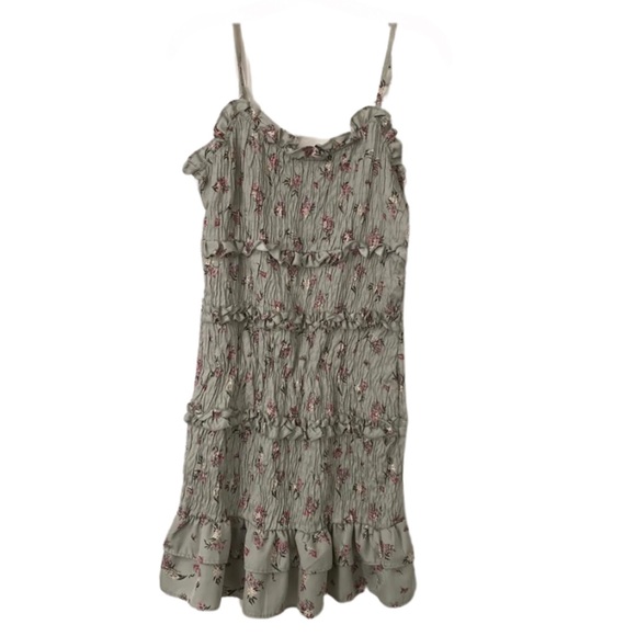 Mint Green and White Ruched Spaghetti Strap Sundress - Picture 1 of 2